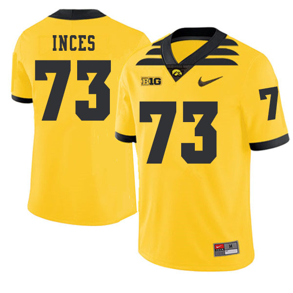 2019 Men #73 Cody Inces Iowa Hawkeyes College Football Alternate Jerseys Sale-Gold - Click Image to Close